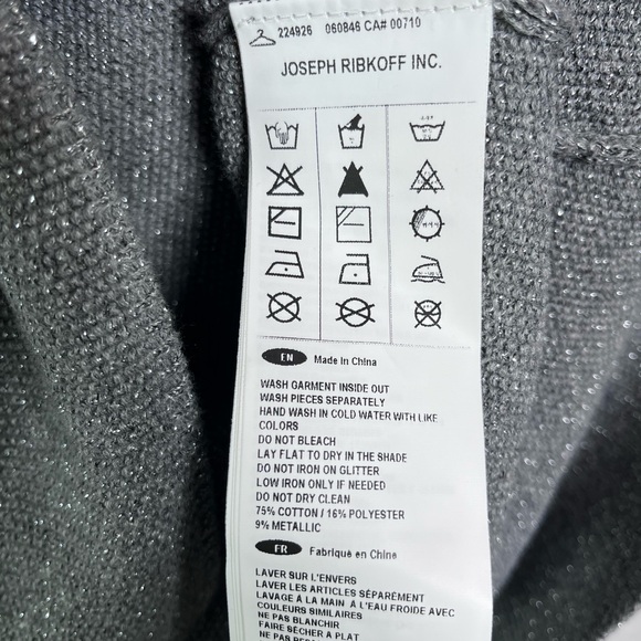 Joseph Ribkoff Women XL Metallic Gray Studded Sweater Tunic Top Sparkle Knit - Picture 6 of 9